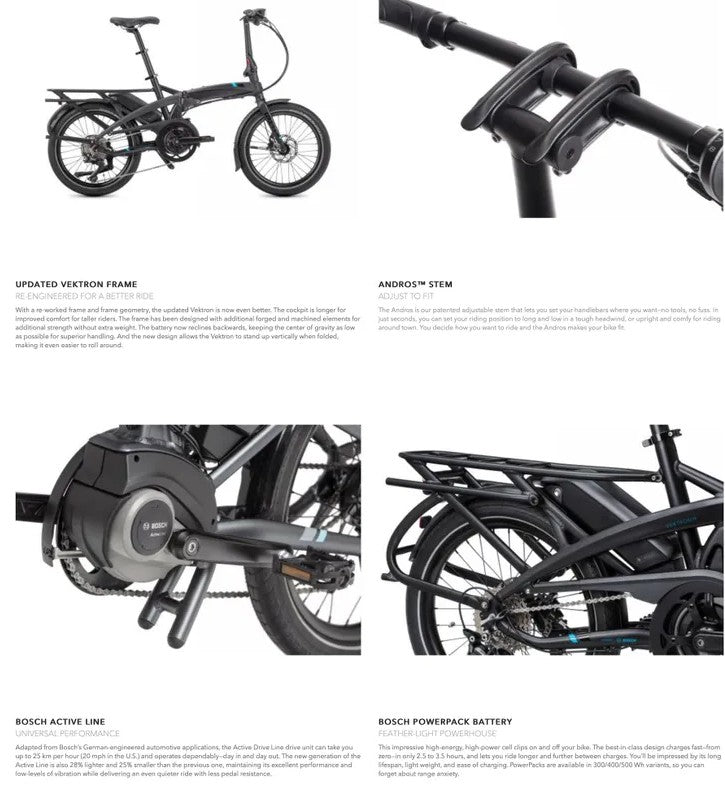 Tern E-Bike Vektron Q9 20 Blue Blue Silver 9s Bosch Active Plus 400wh 32kph