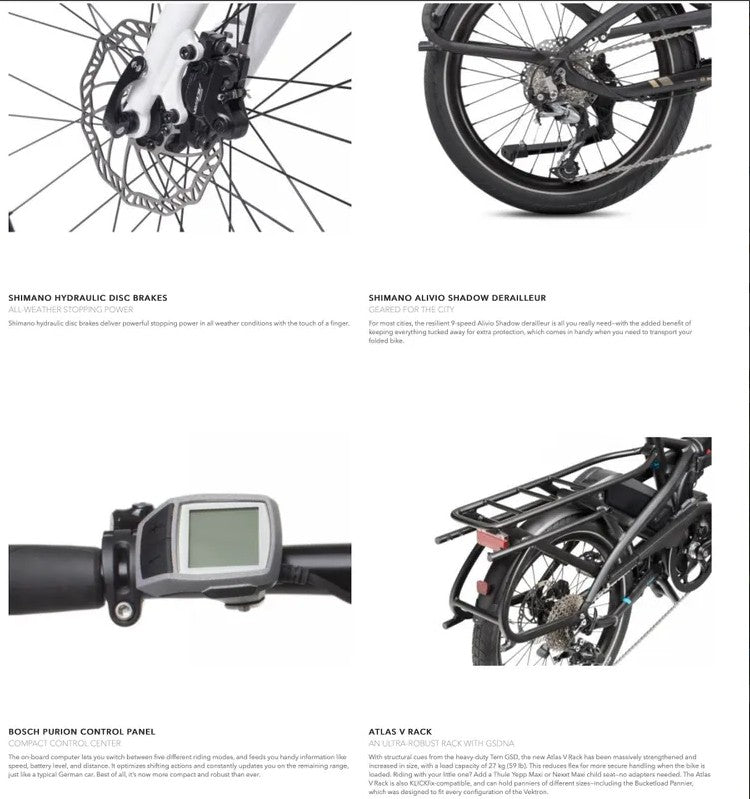 Tern E-Bike Vektron Q9 20 Blue Blue Silver 9s Bosch Active Plus 400wh 32kph